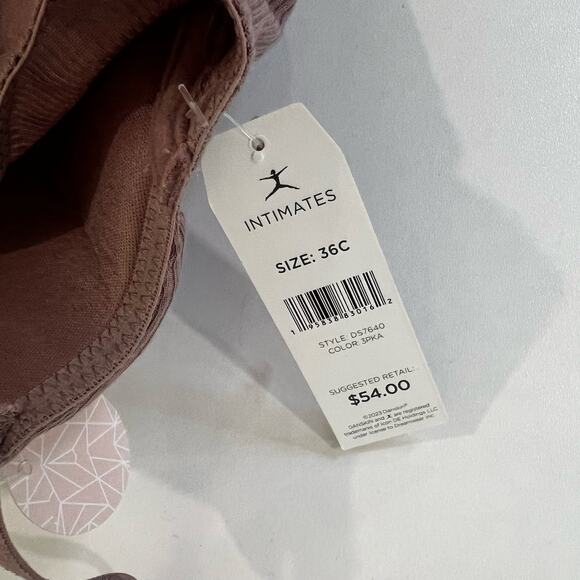 NWT Danskin Soft Loft Plunge Bra Ribbed Nude Size 36C - Picture 5 of 5